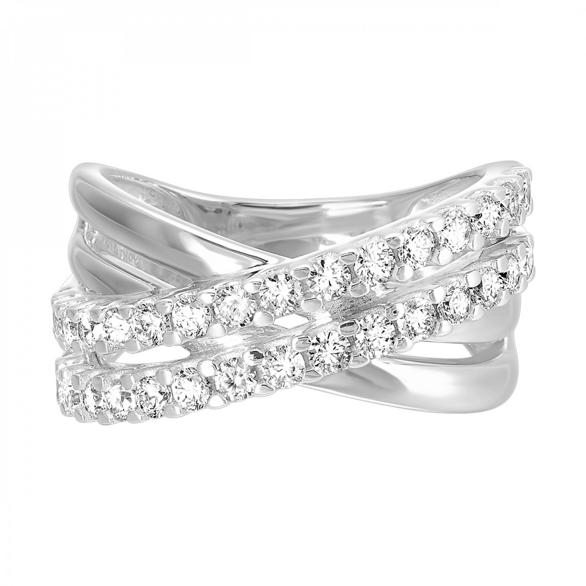 10K White Gold Diamond Ring, 1 CTW Diamonds