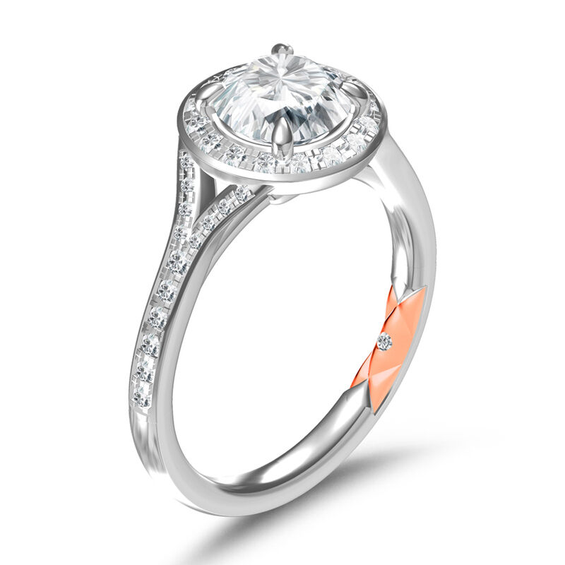 A. Jaffe 14K White Gold Halo Semi-Mount Ring for 1.25ct Round Center