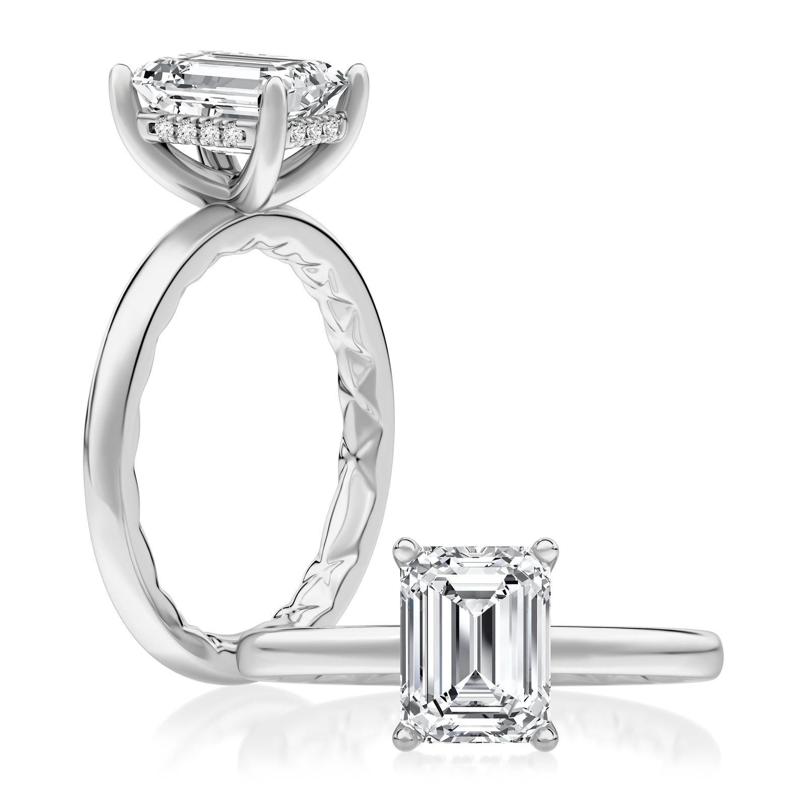 A. Jaffe 14K White Gold 2.01ct Radiant Diamond Engagement Ring with Diamond Accents
