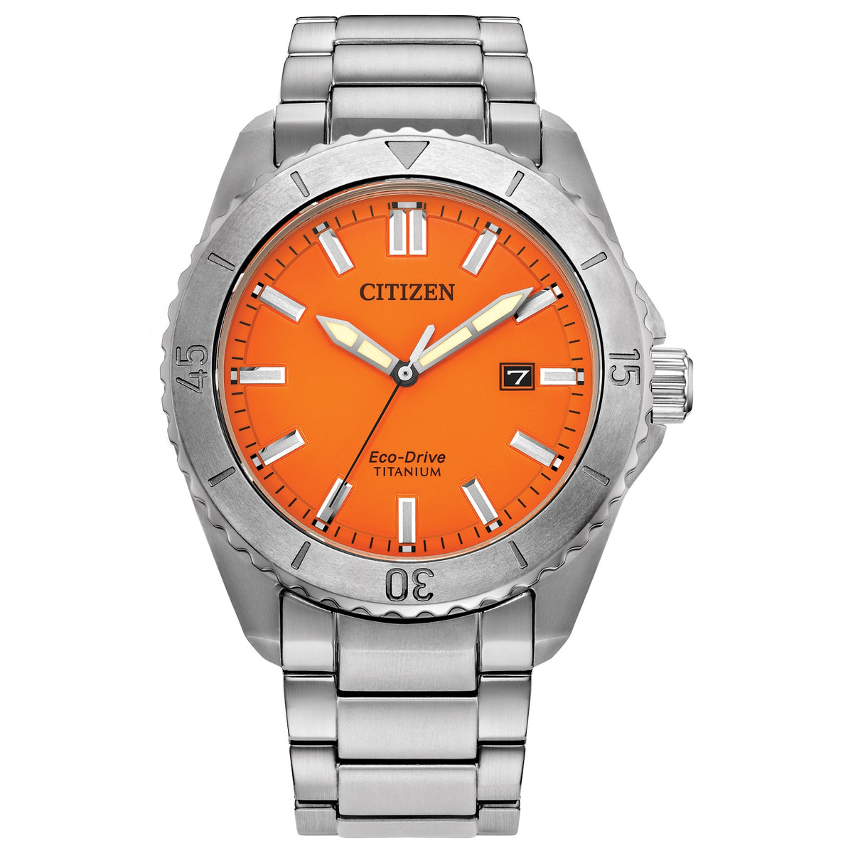 Citizen Eco-Drive Brycen Men's Titanium Watch with Orange Dial