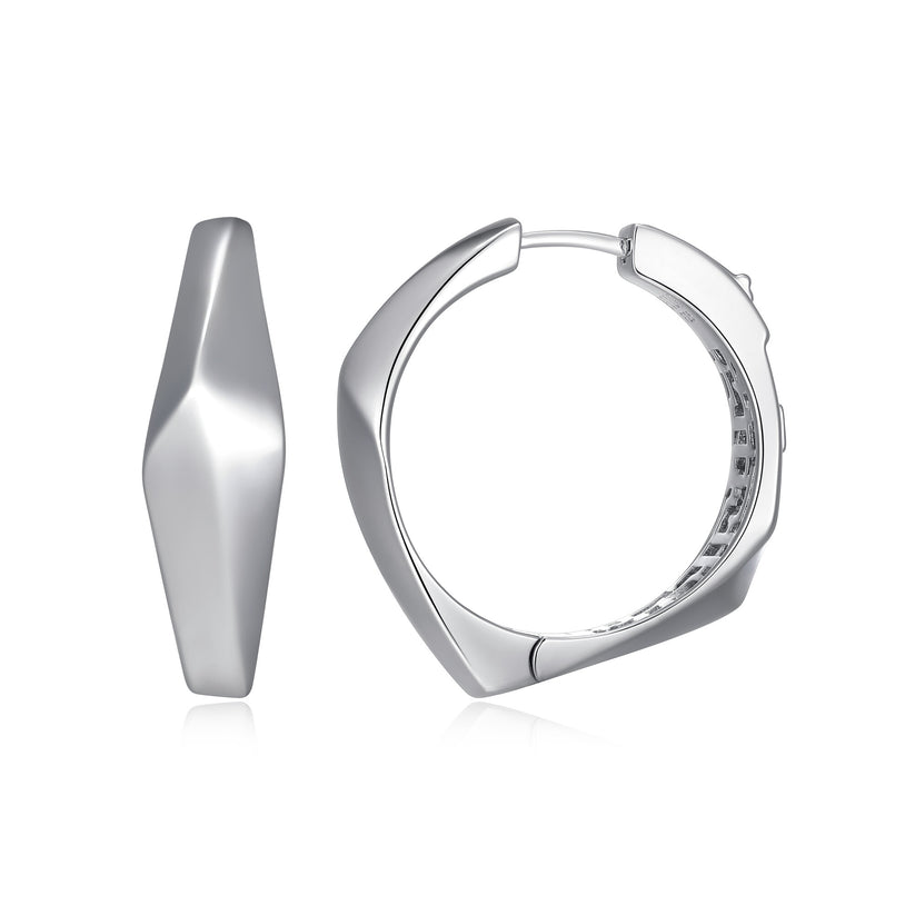 Elle Rhodium-Plated Hoop Earrings