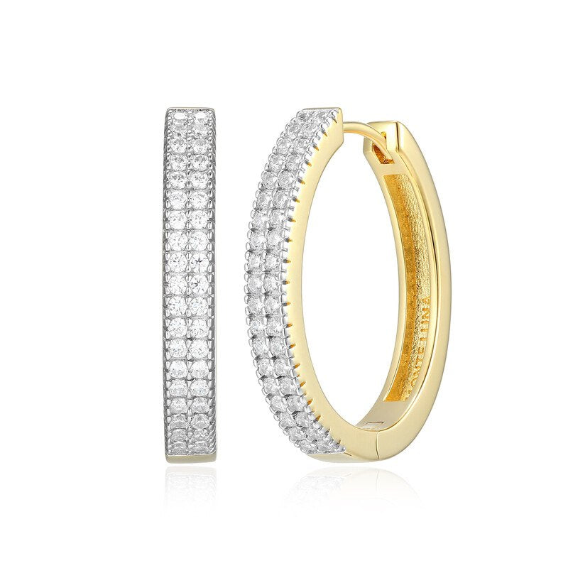 Timeless Large Lab Diamond Fashion Earrings in 14K Yellow Gold-Plated Sterling Silver