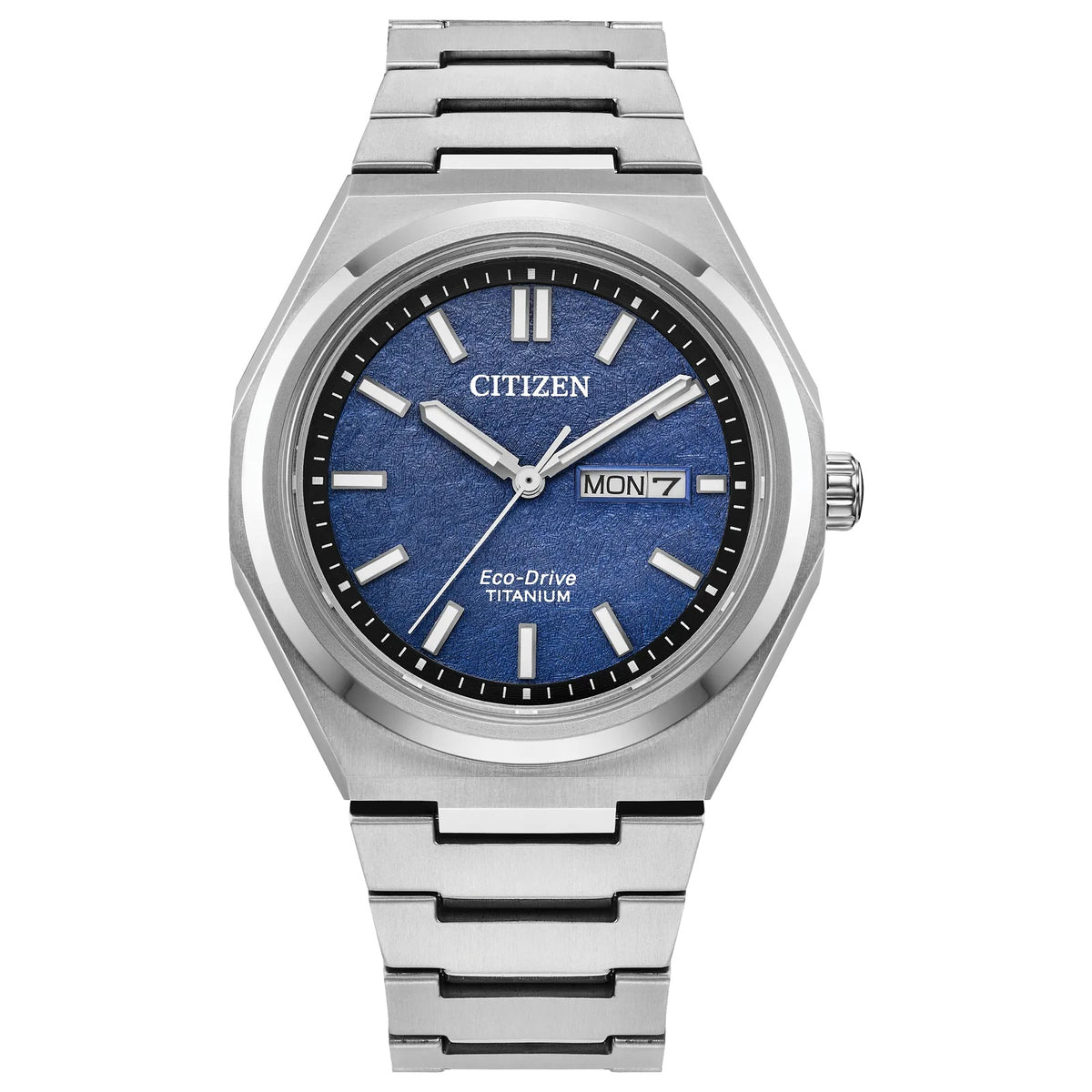 Citizen Eco-Drive Zenshin Three-Hand Blue Dial Stainless Steel Watch
