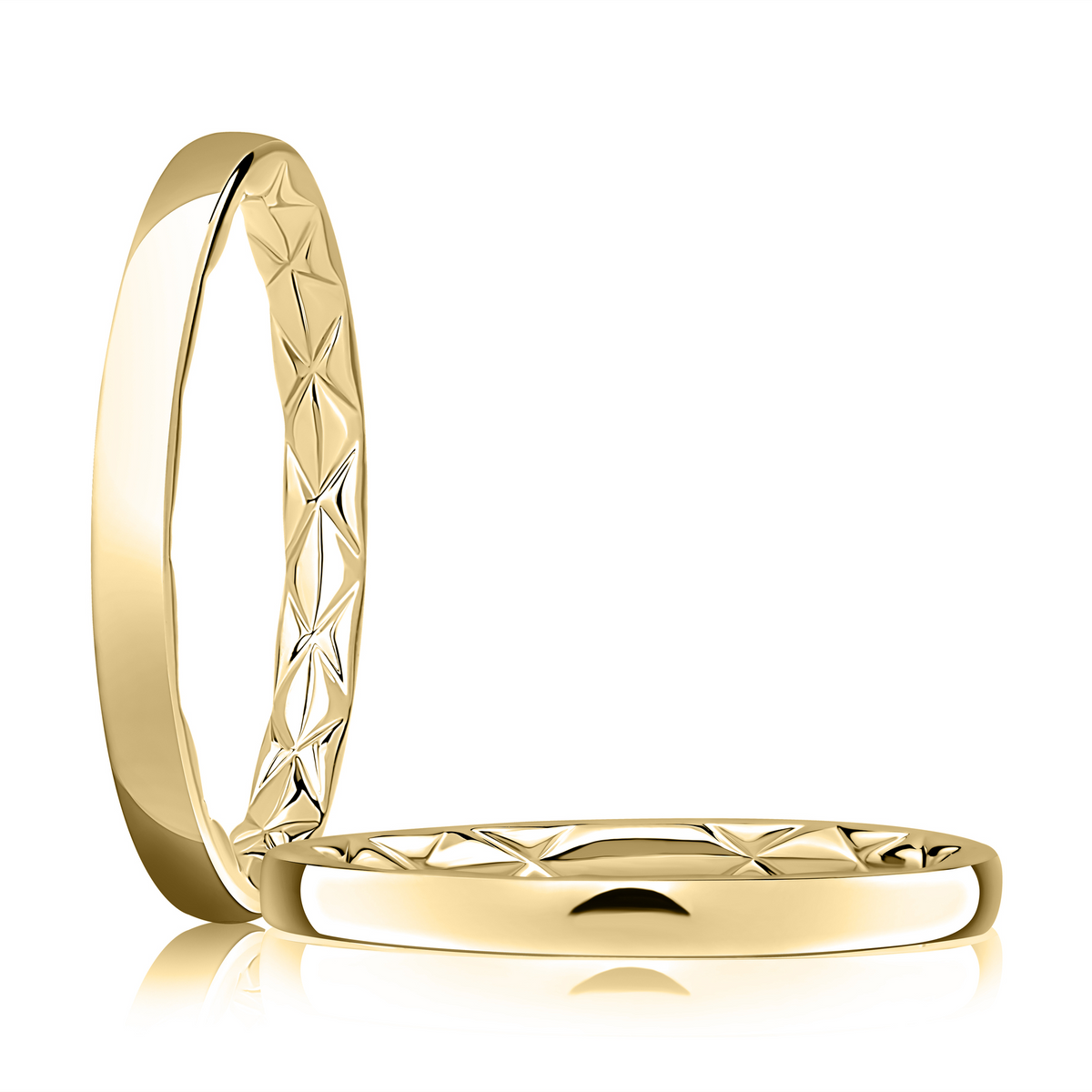 A. Jaffe 14K Yellow Gold Quilted Stackable Wedding Band