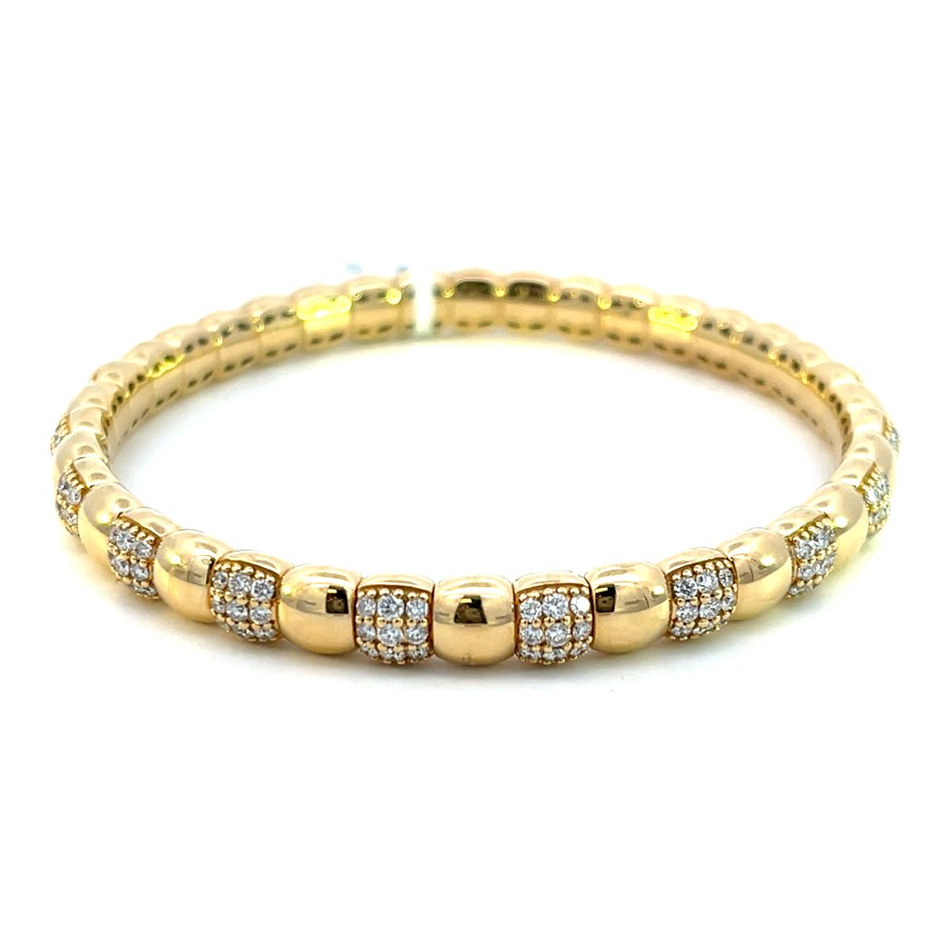 14K Yellow Gold Diamond Bangle Bracelet