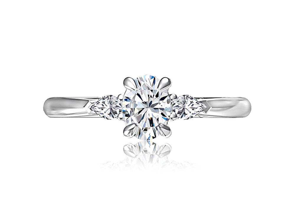 14K White Gold Semi-Mount Ring for 1.00ct Round Center