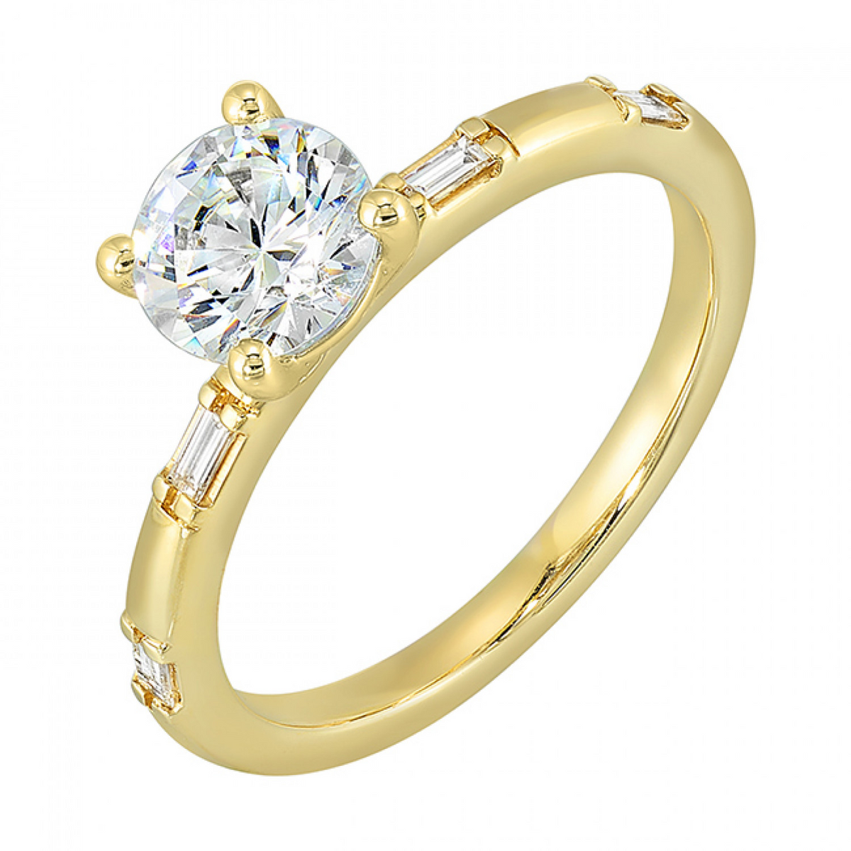 14K Gold Diamond Semi Mount Ring for Round Center, 0.10ctw