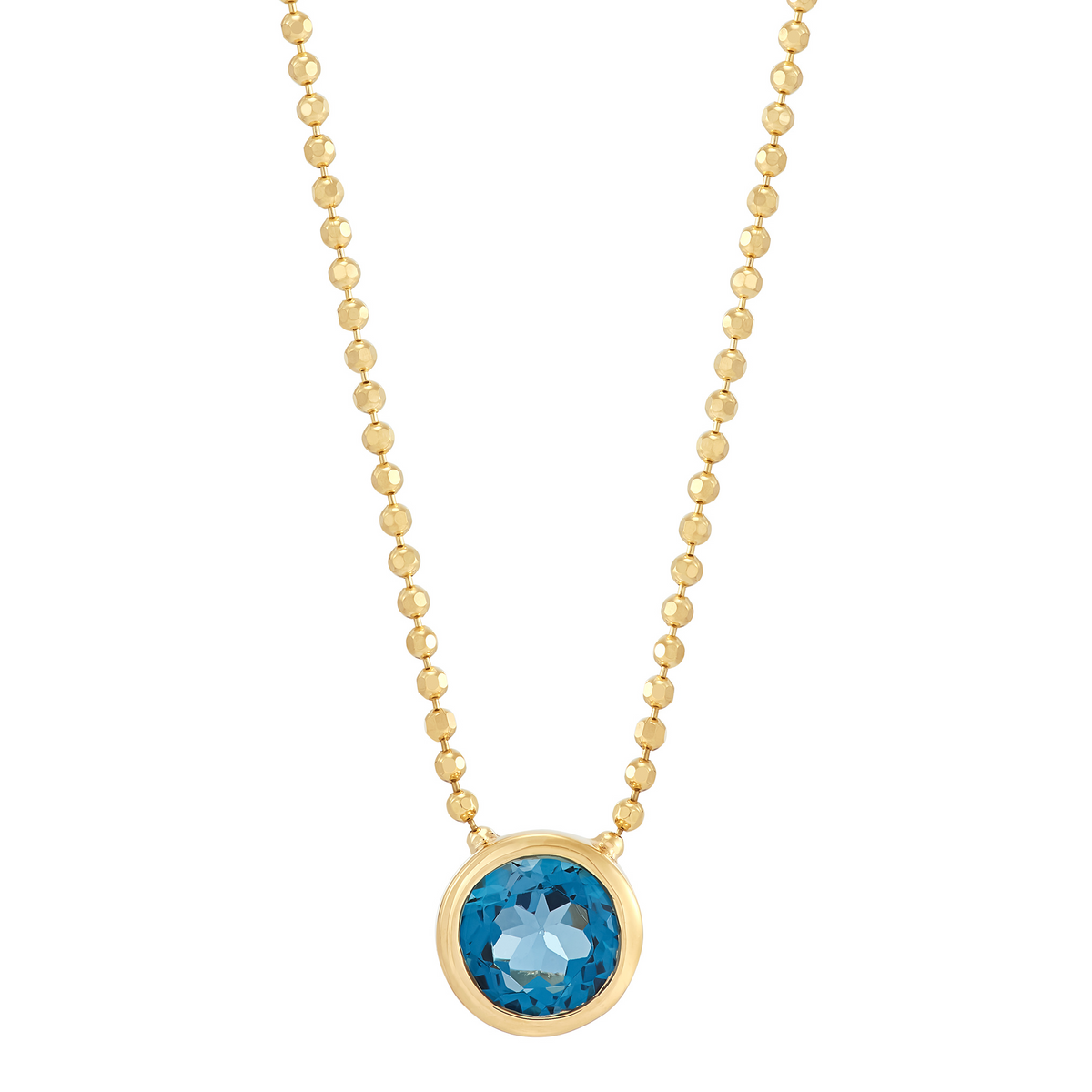 14K Yellow Gold Bezel-Set London Blue Topaz Pendant