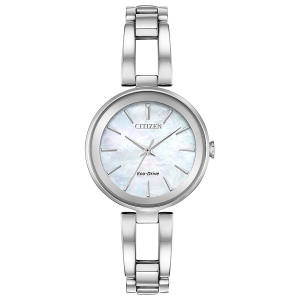 Citizen Eco-Drive White Stainless Steel Women's Dress Watch