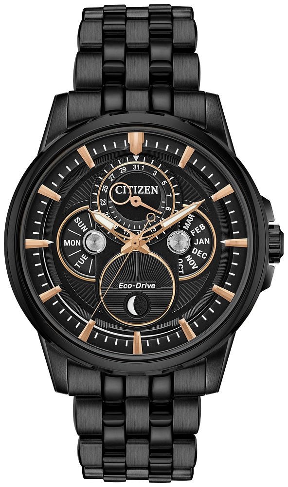 Citizen Eco-Drive Calendrier Black and Gold Two-Tone Men’s Dress Watch