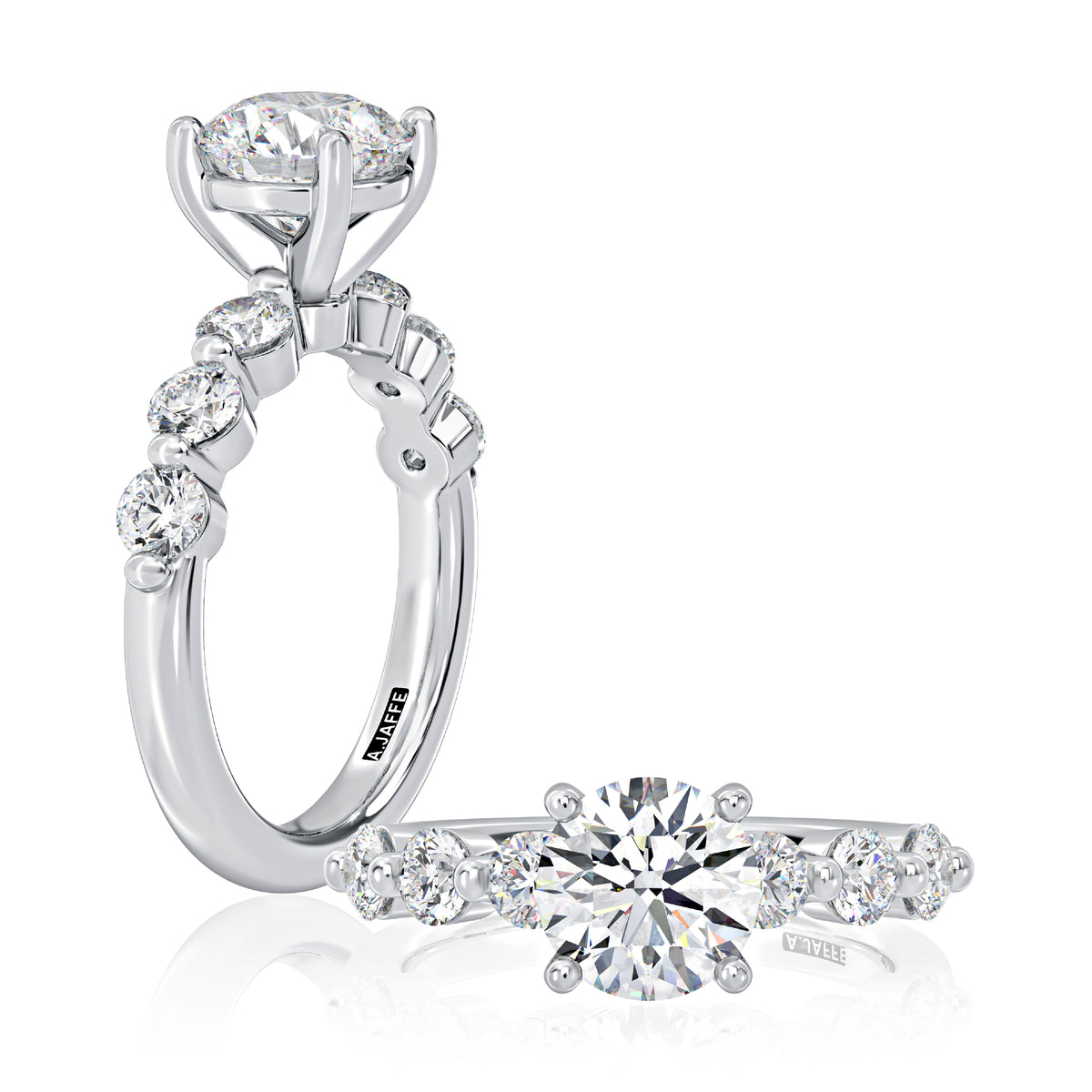 A. Jaffe 14K White Gold Prong-Set Semi-Mount Ring