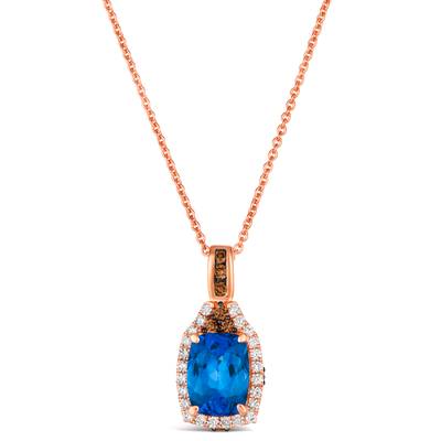 Le Vian Rose Gold Cushion Tanzanite and Diamond Pendant