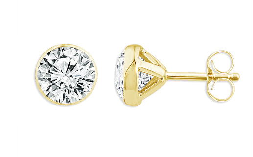 14K Yellow Gold 0.50ctw Round Lab-Grown Diamond Stud Earrings