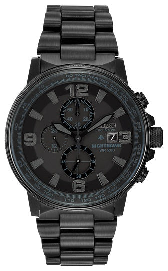 Citizen Eco-Drive Nighthawk All Black Stainless Steel Men’s Watch