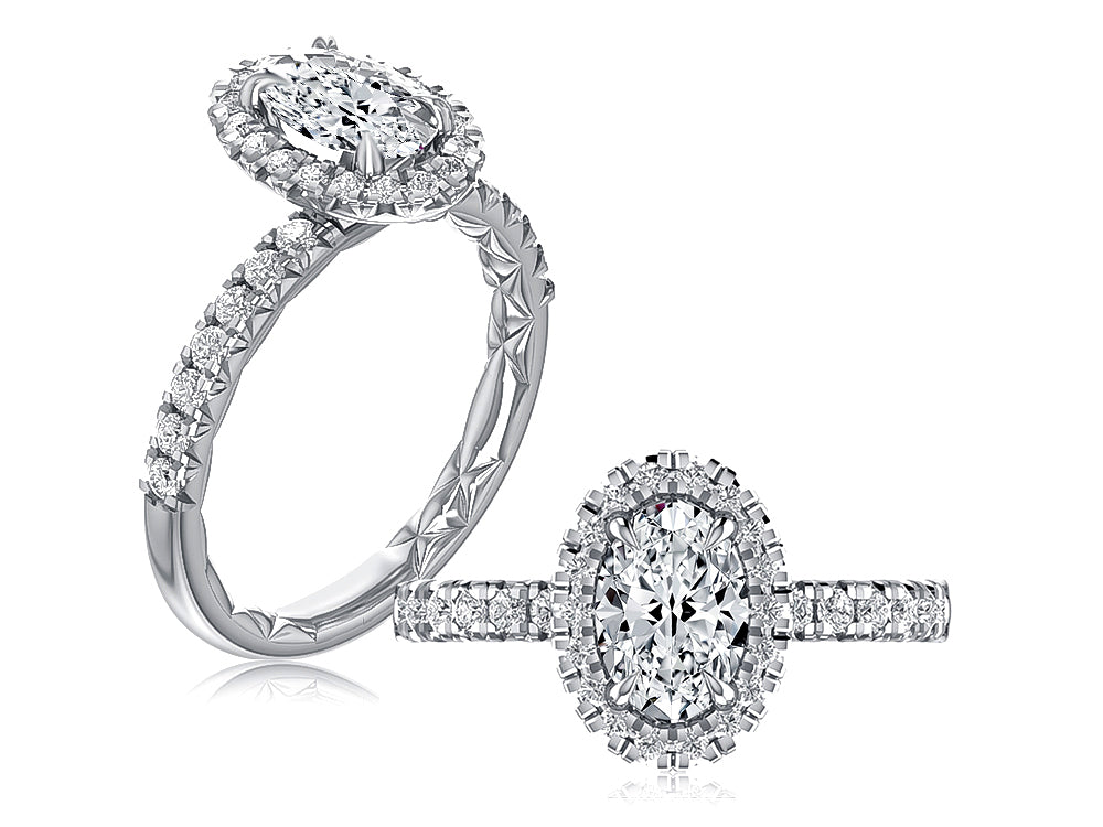 A. Jaffe 14K White Gold Halo Semi-Mount Ring